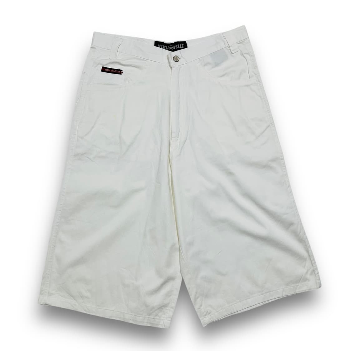 펠레 펠레 90s 올드스쿨 힙합 화이트 와이드 반바지 상품이미지3