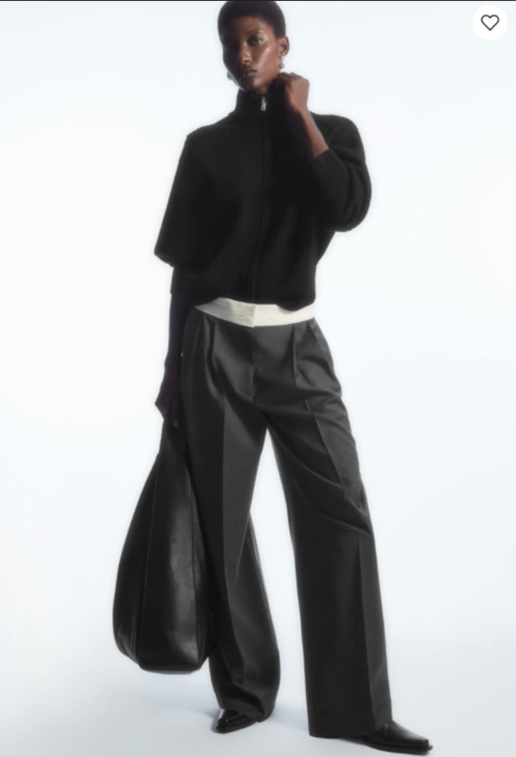 Cos 코스 리브드 울 보머 재킷 블랙 상품이미지1