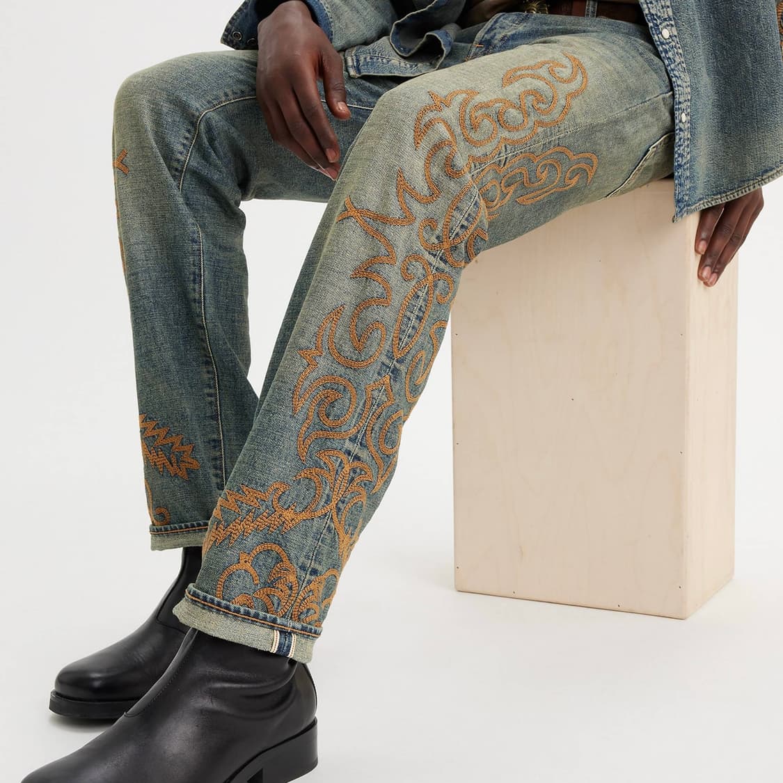 리바이스 데님티어스 콜라보 웨스턴 셀비지 501 데님팬츠 36 x 34 상품이미지2