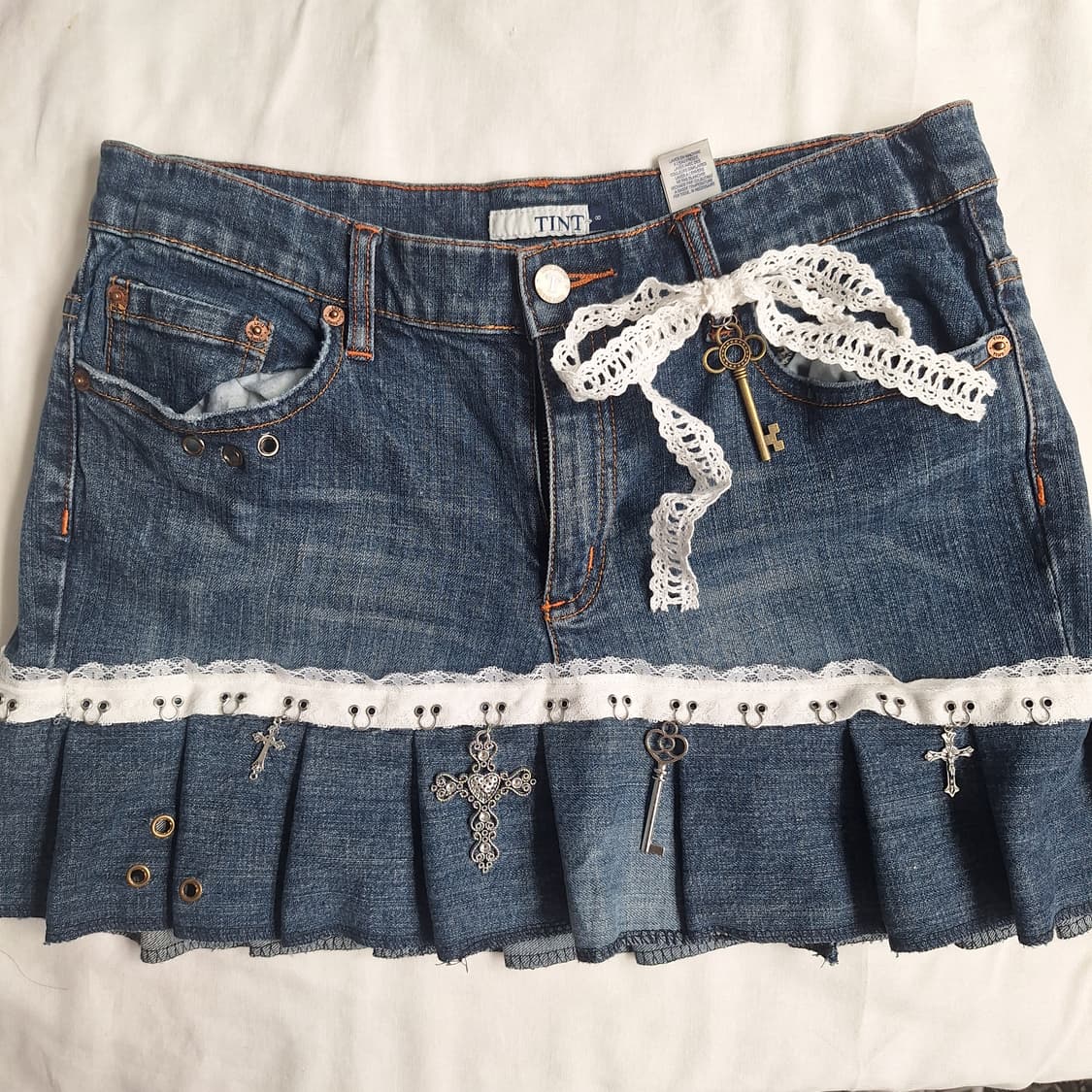 Promise skirt y2k 데님 미니 스커트 상품이미지2