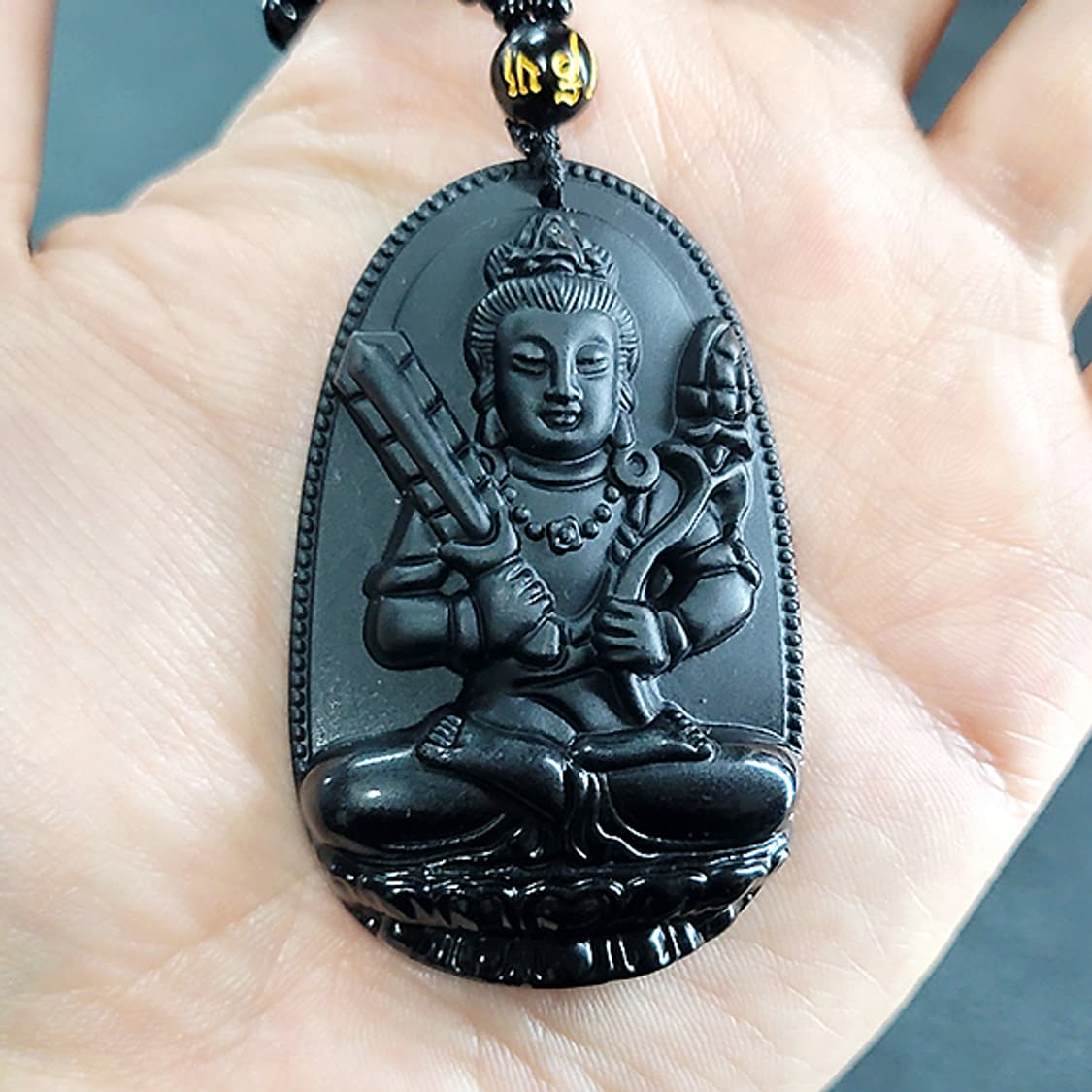 허공장보살 흑요석 펜던트 불상 부처님 불교 남자 목걸이 상품이미지7
