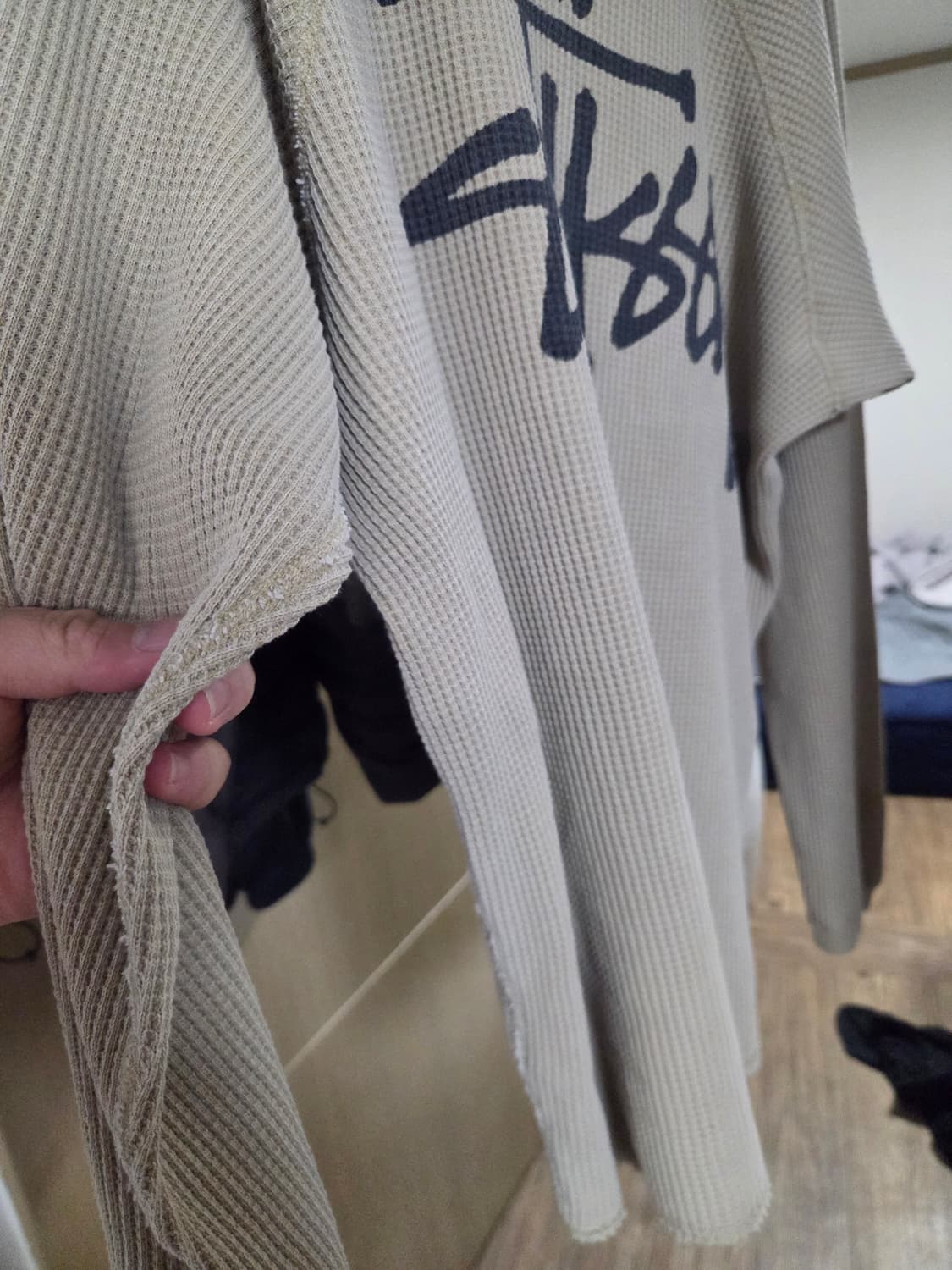 스투시 래글런 써머 롱슬리브 크루 샌드팝니다 상품이미지5