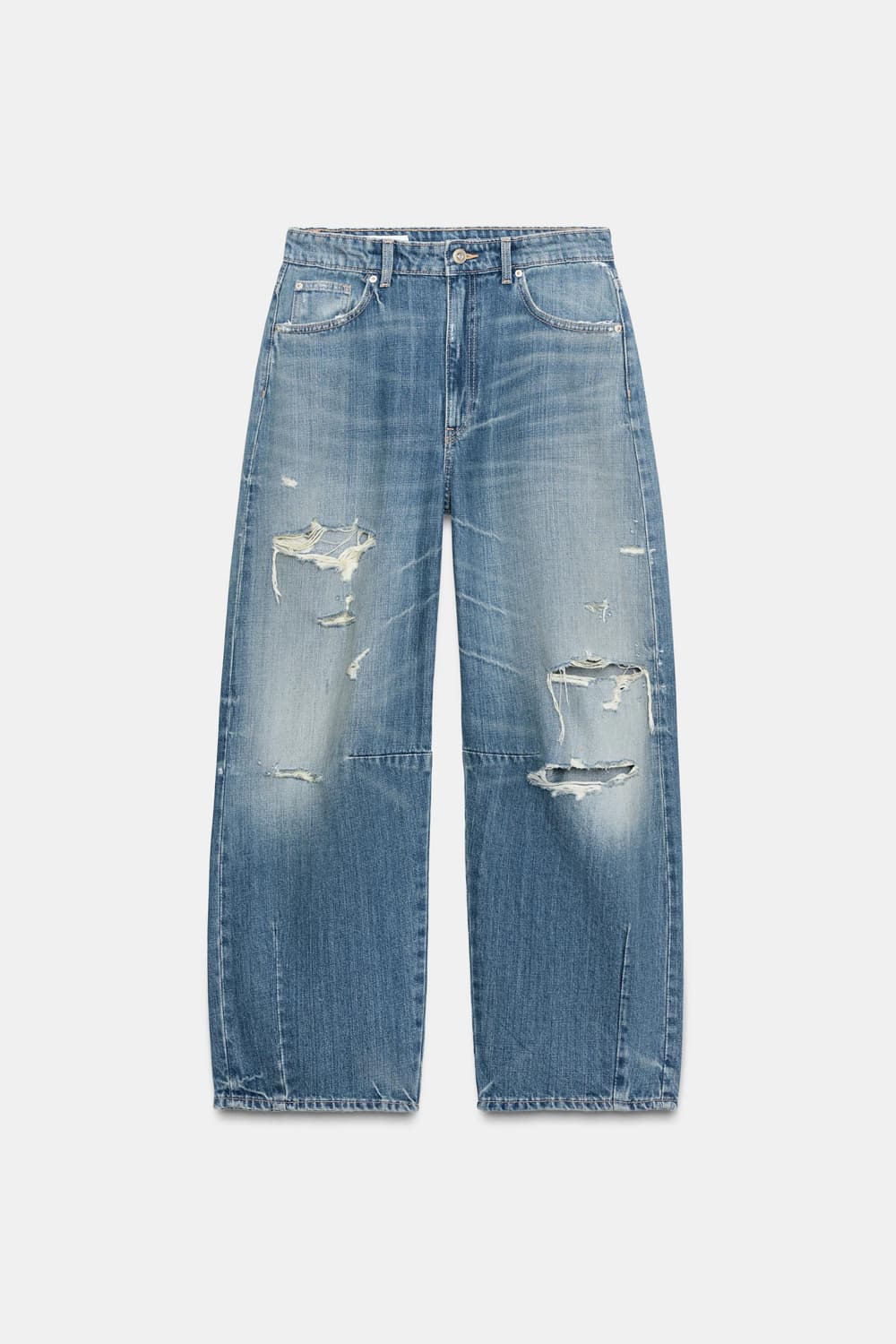 zara 자라 벌룬 미디엄 디스트로이드 데님진 상품이미지8