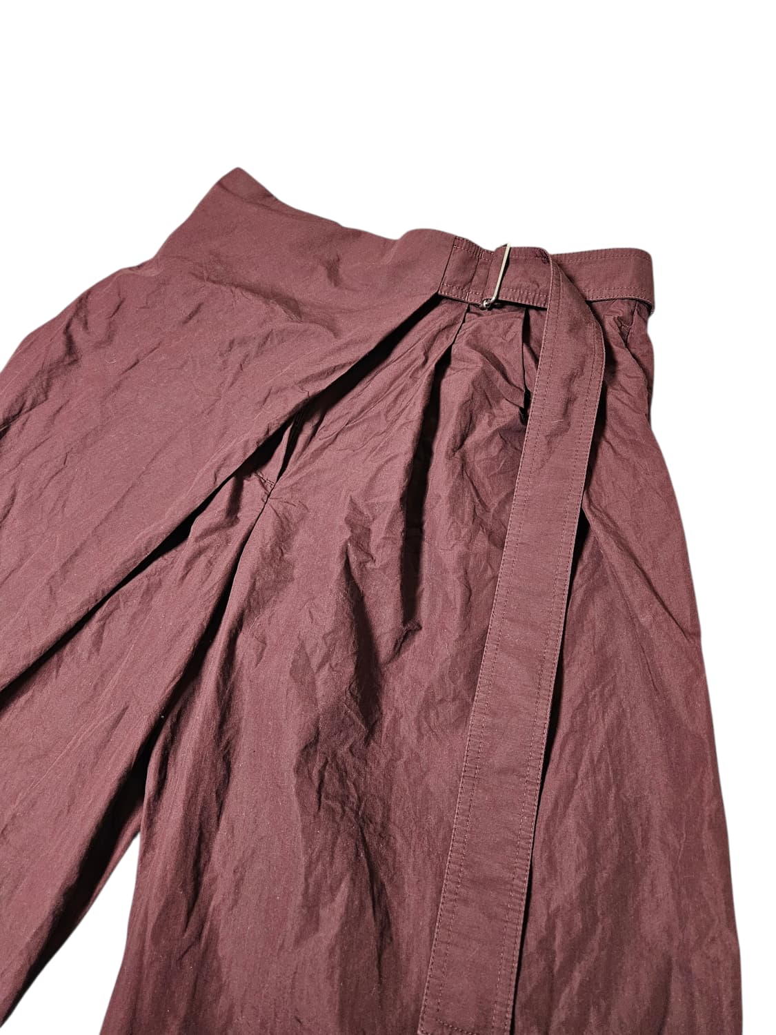 COS 랩 프런트 벨트 버건디 반바지 36사이즈 상품이미지3