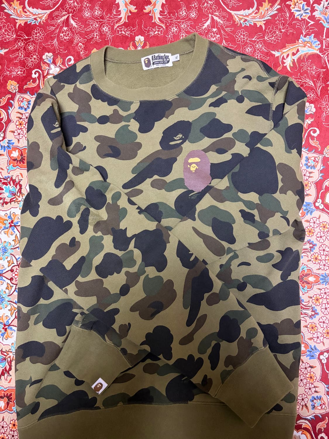 베이프 1st 카모 녹계 맨투맨 상품이미지1