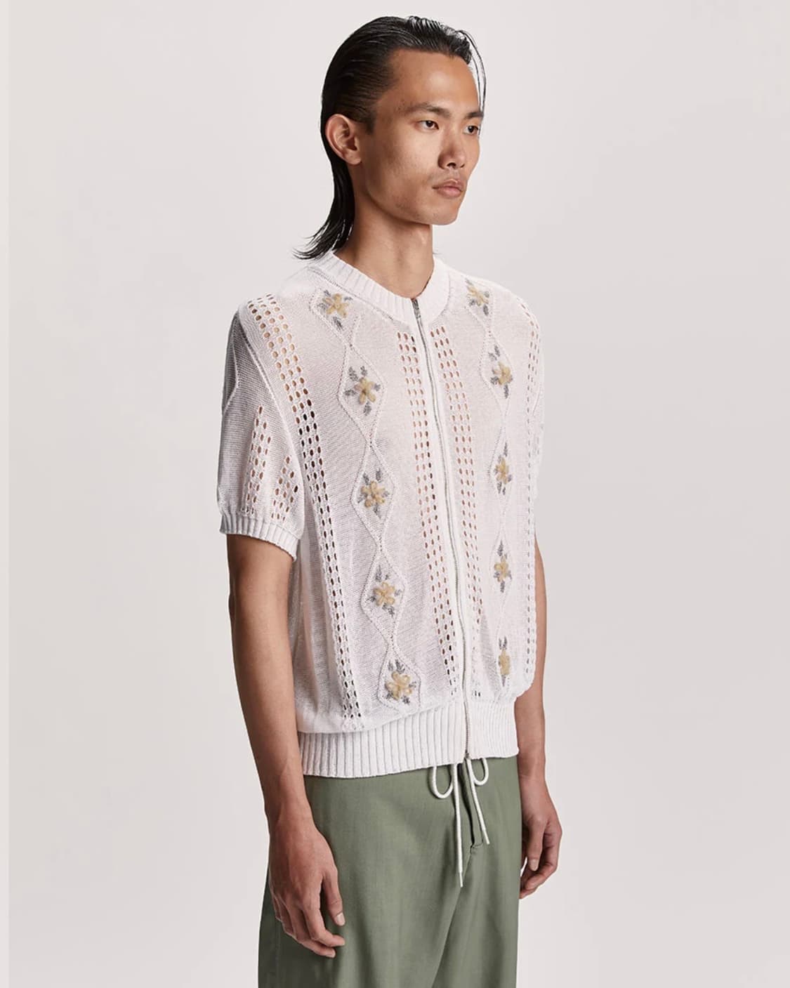 [L]마리아노 25ss CORMAGLIANO 반팔 니트 집업/화이트 상품이미지3