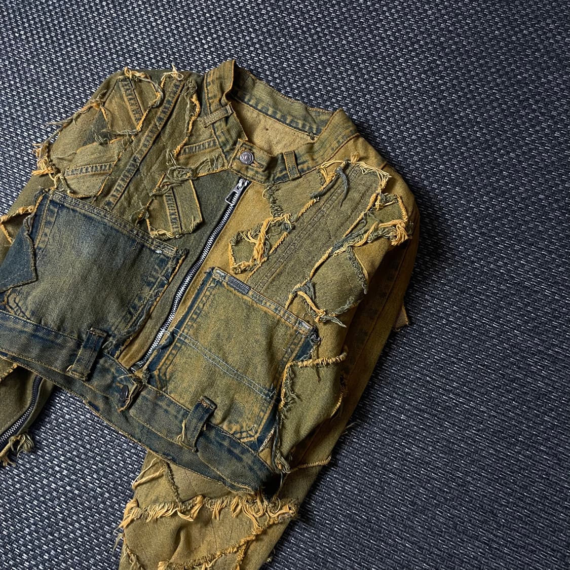리바이스 빈티지 머스타드 패치워크 크롭 커스텀 데님 자켓 상품이미지4