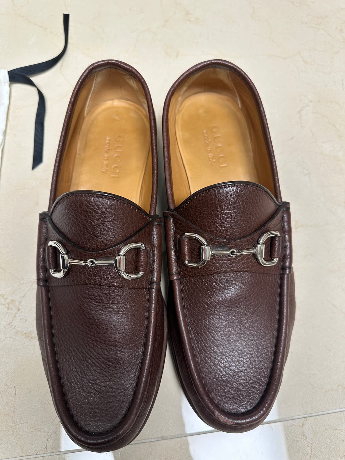 구찌 홀스빗 그레인 레더 로퍼 브라운 uk8(270)(정품) 상품이미지2