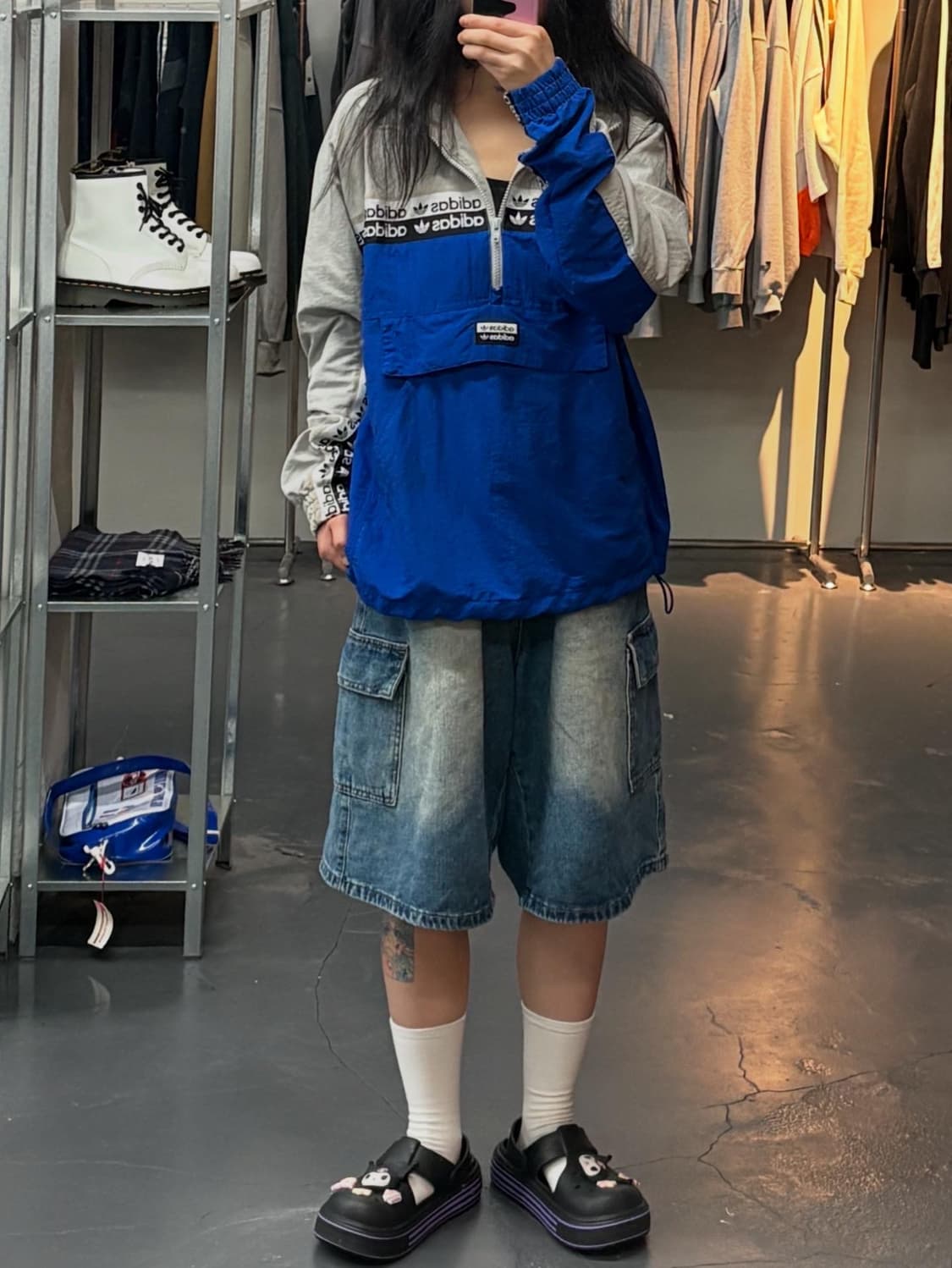 아디다스 오리지날 RYV 윈드 블루 아노락 웜업 A1361 상품이미지1