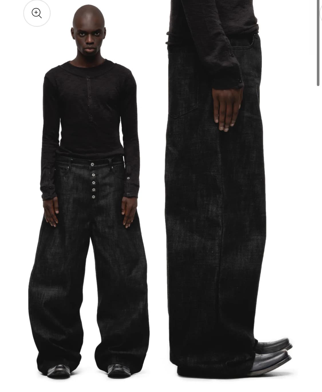 구매) 노페이스스튜디오 루즈핏 데님 블랙 S nofaith studios 상품이미지1