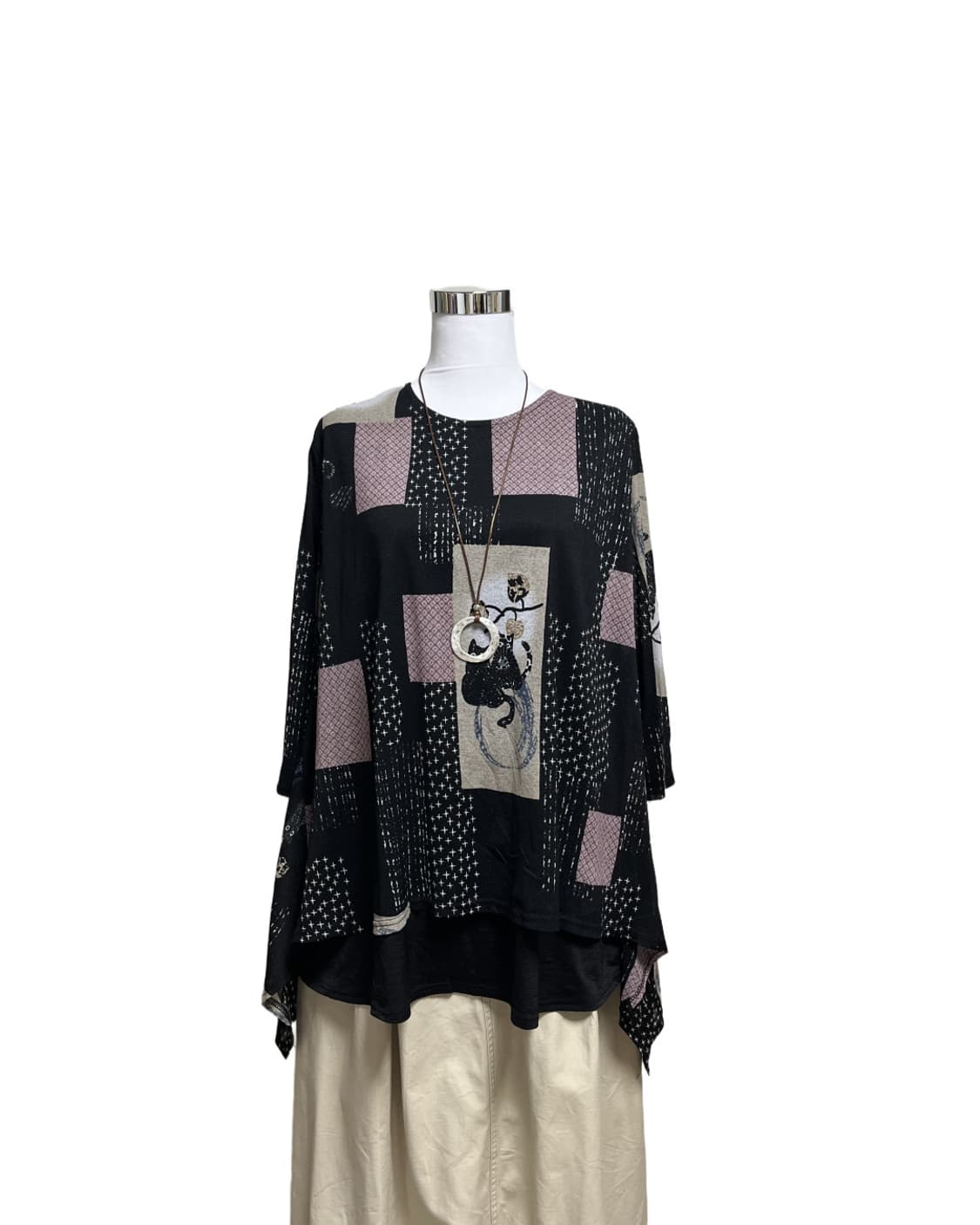 Cats printing layered top 상품이미지4