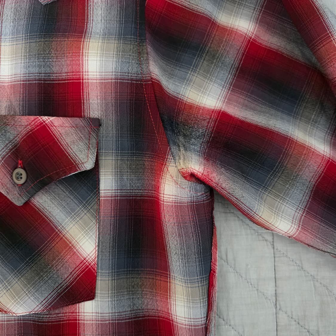 [L] 빈티지 펜들턴 레드 블랙 울 체크 플란넬 셔츠 상품이미지3