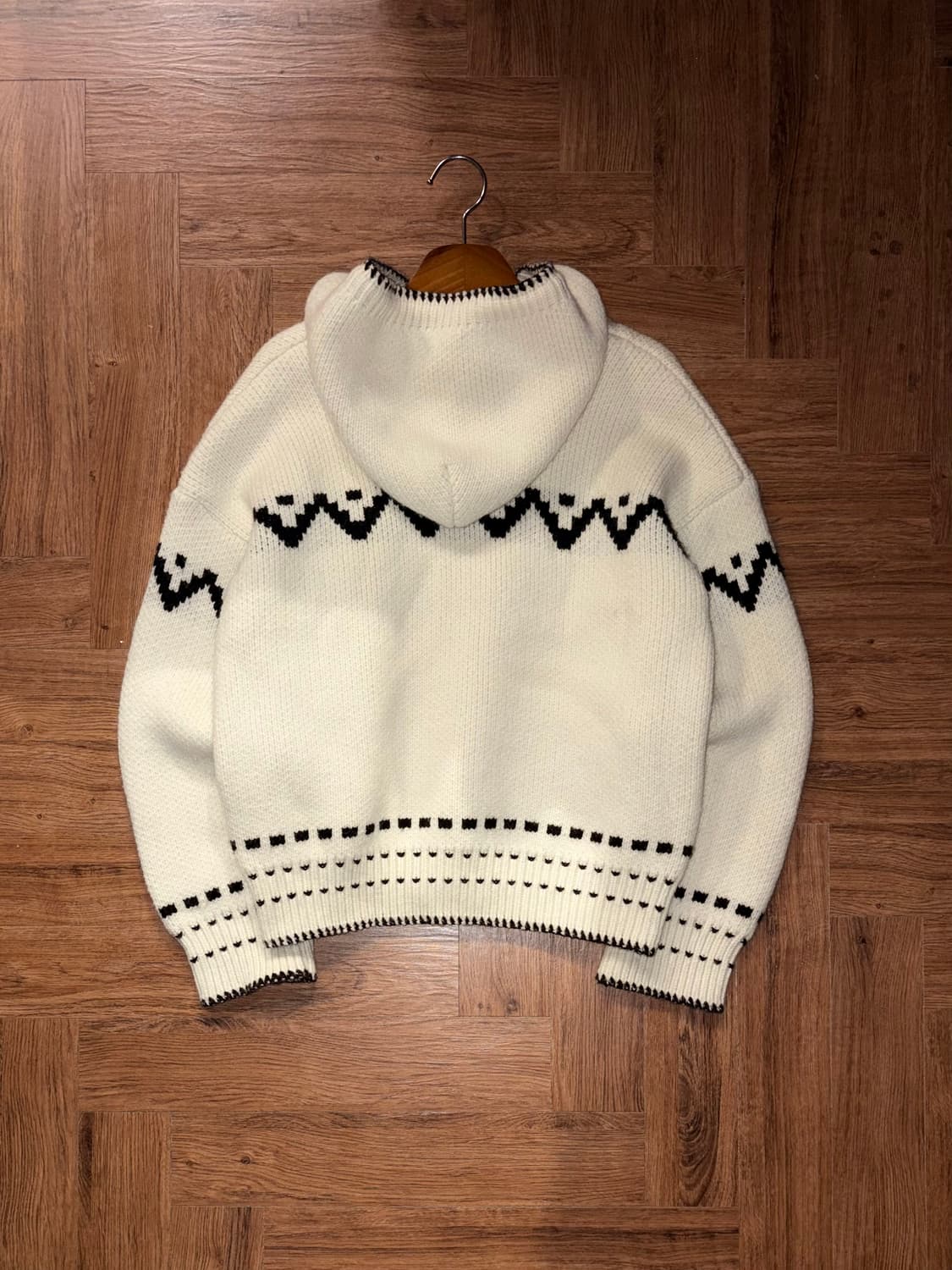 빈티지 후드 폼폼 니트집업 상품이미지6