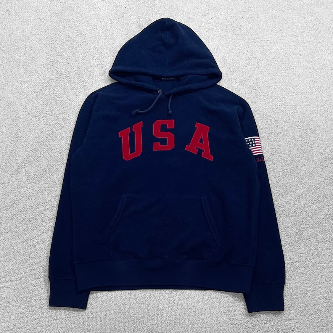 폴로 랄프로렌 USA 로고 플리스 후드티 네이비 상품이미지1