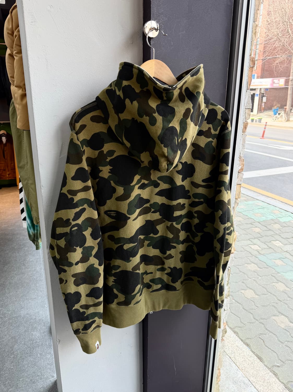 XL/ 베이프 컬리지 녹계 카모 후드집업 상품이미지7