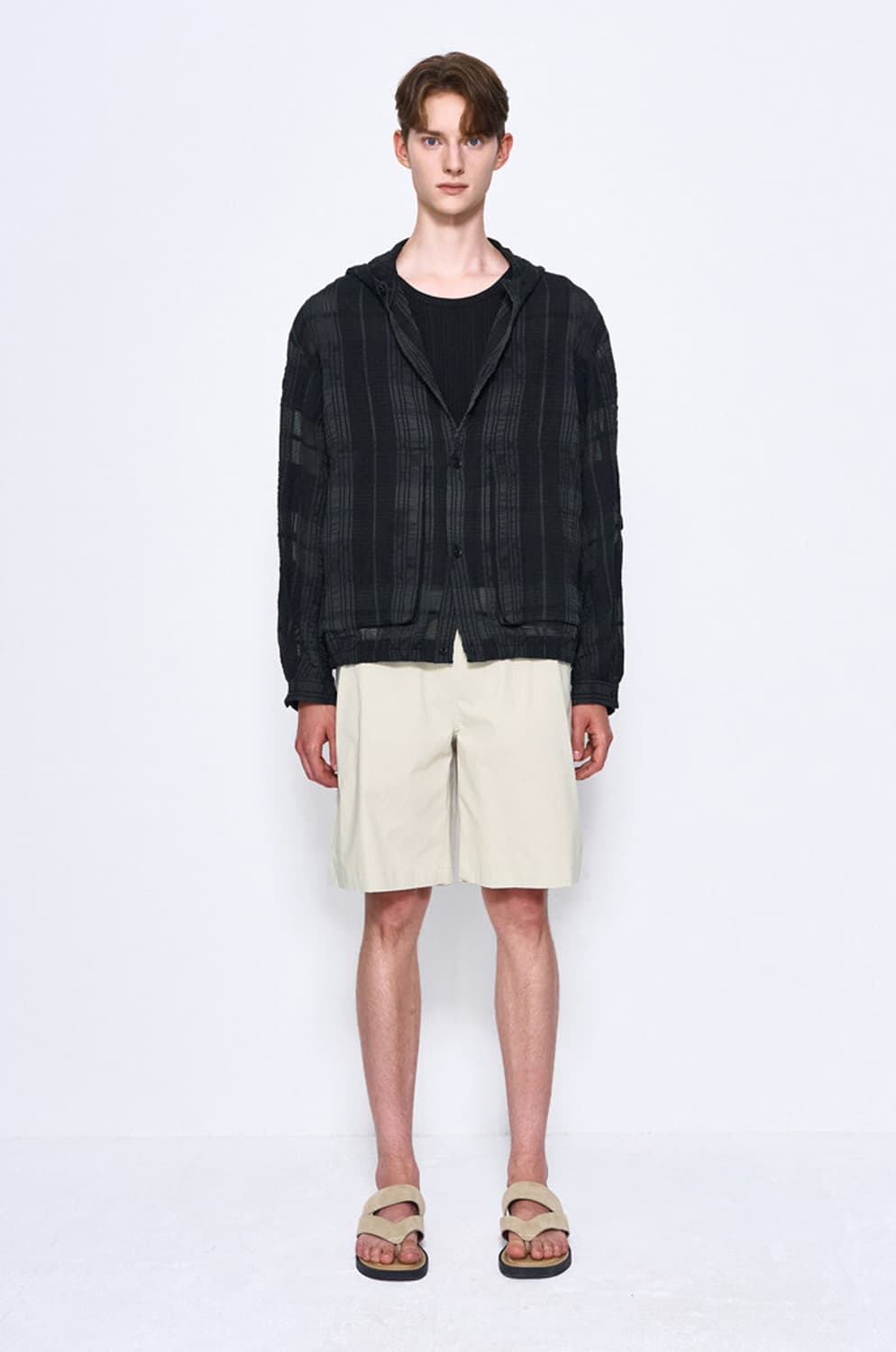 2025 타임옴므 린넨 블렌드 후드 점퍼 한섬 상품이미지4