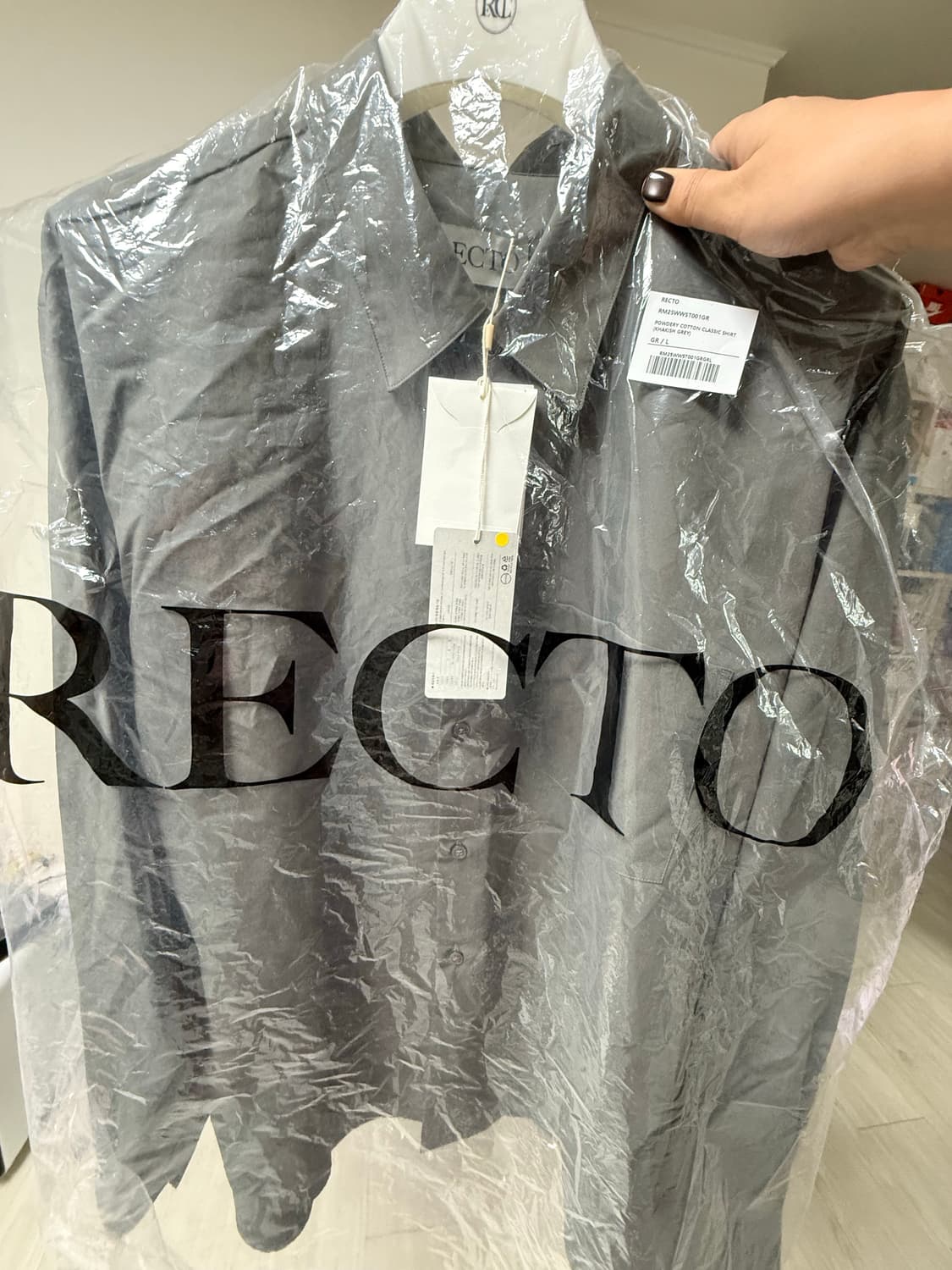 FW25 렉토 남성 파우더리 코튼 클래식 셔츠 상품이미지2