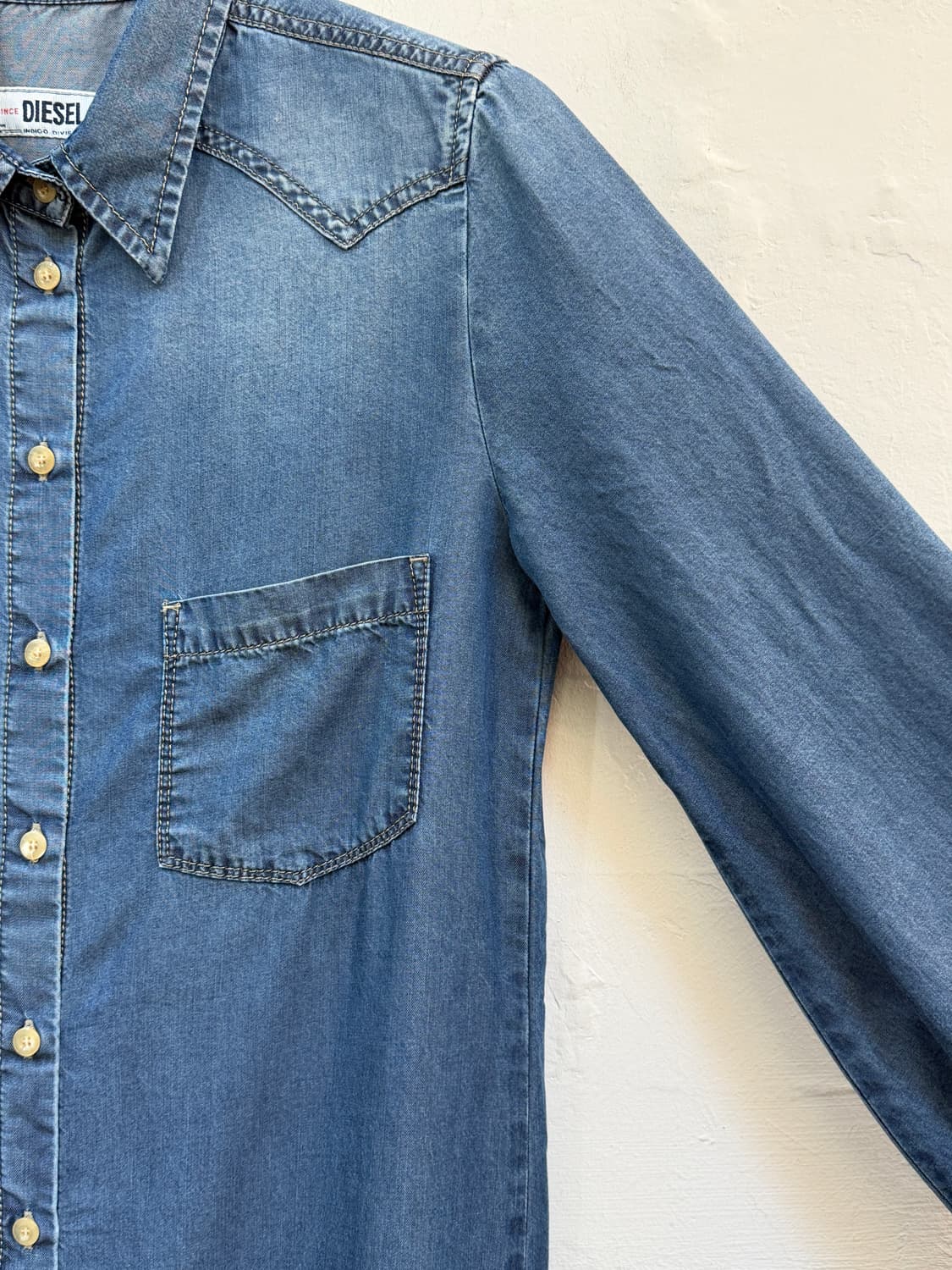 Diesel 디젤 데님 셔츠 드레스 XS 상품이미지4