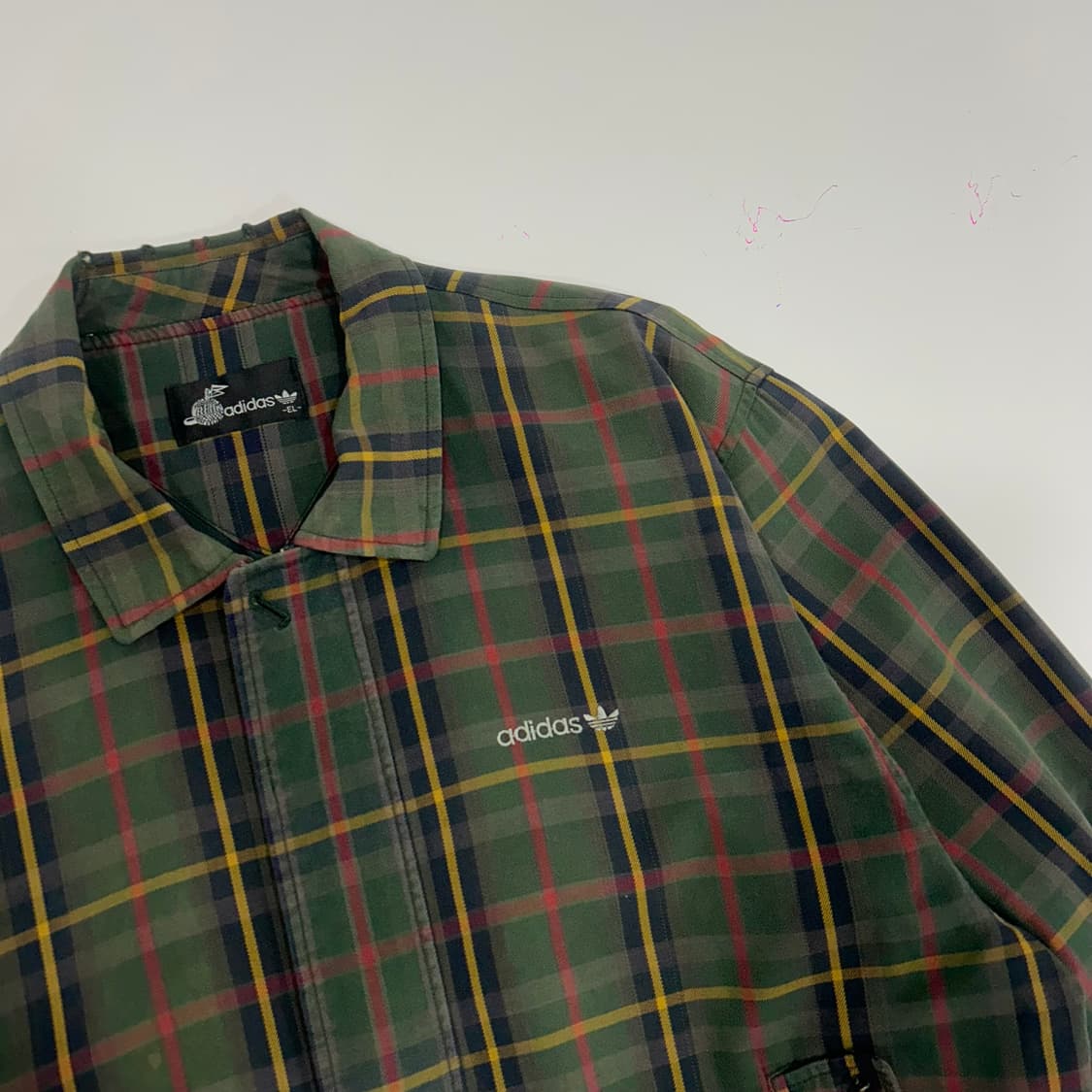 Adidas 아디다스 그린 체크 집업 자켓  상품이미지4
