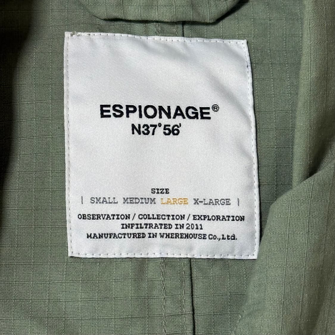 [정가 13만원] 에스피오나지 퍼티그 밀리터리 자켓 L 상품이미지5
