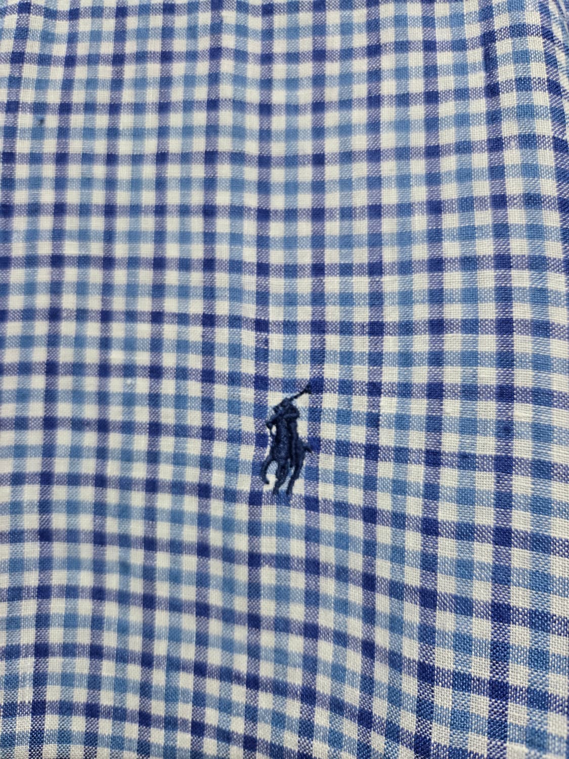 폴로 랄프로렌 남성 린넨 깅엄 체크 셔츠 상품이미지4