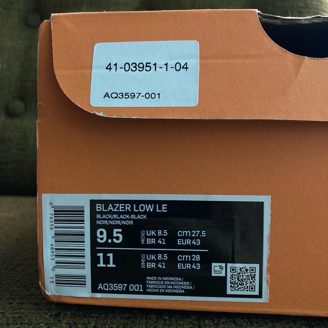 나이키 블레이저 로우 스웨이드 트리플블랙 상품이미지7