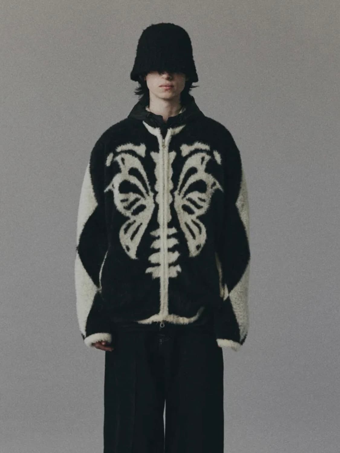 Cord 본플라이 헤어리 니트 짚업 BK 상품이미지1