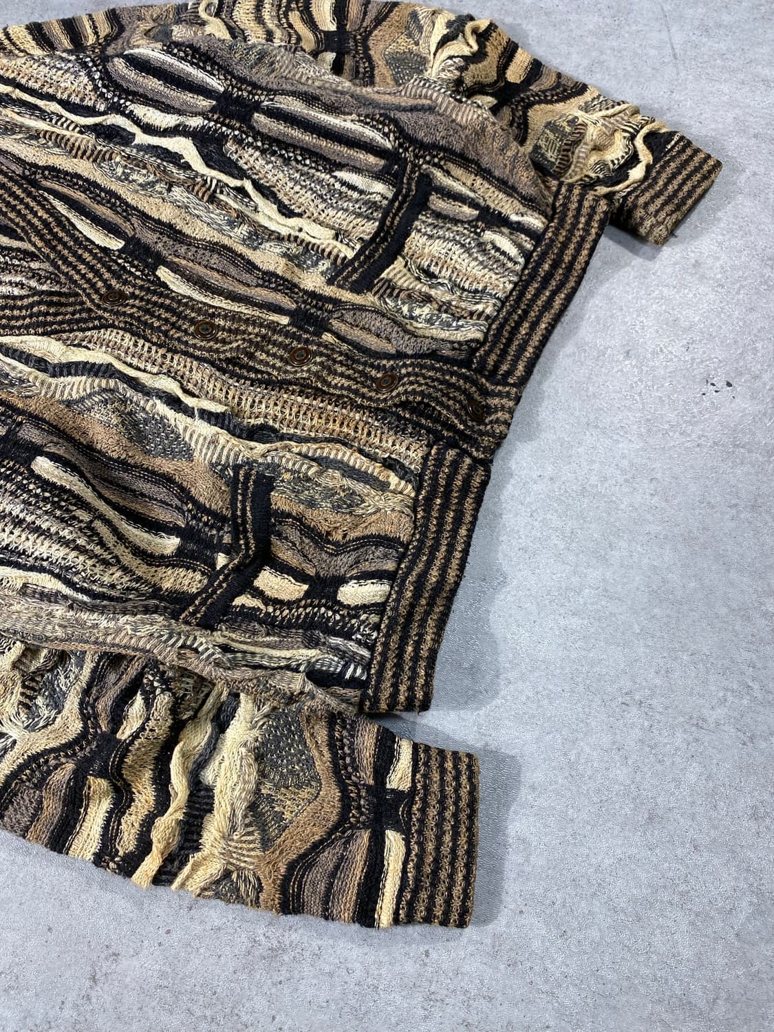 [M] 90s COOGI 쿠지 오스트레일리아 케이블 니트 가디건 상품이미지3