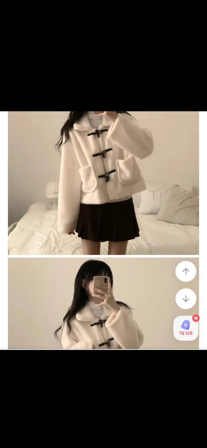 에이블리 떡볶이 양털 숏코트 자켓 아이보리 상품이미지2