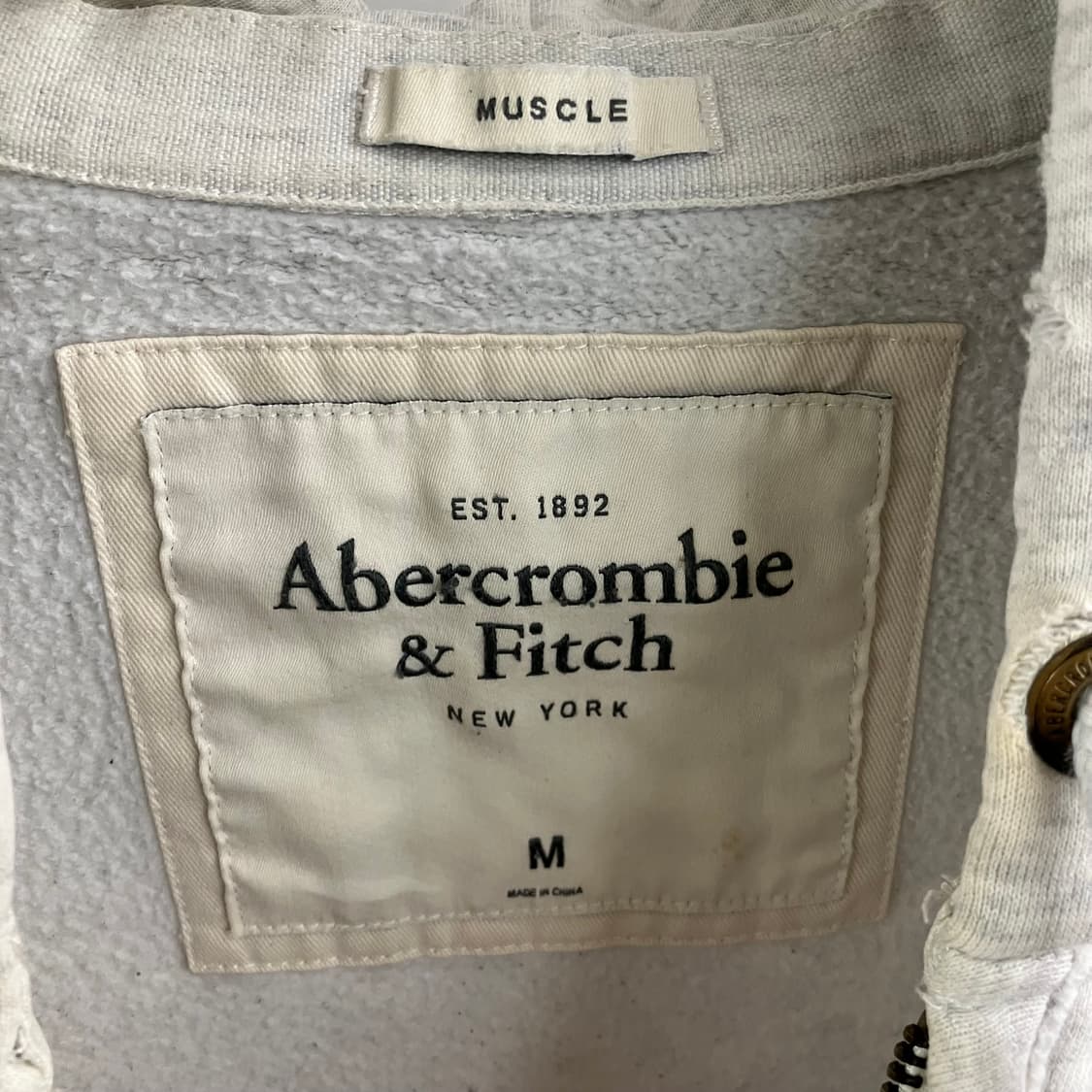 아베크롬비 멜란지 그레이 후드집업 M 상품이미지3