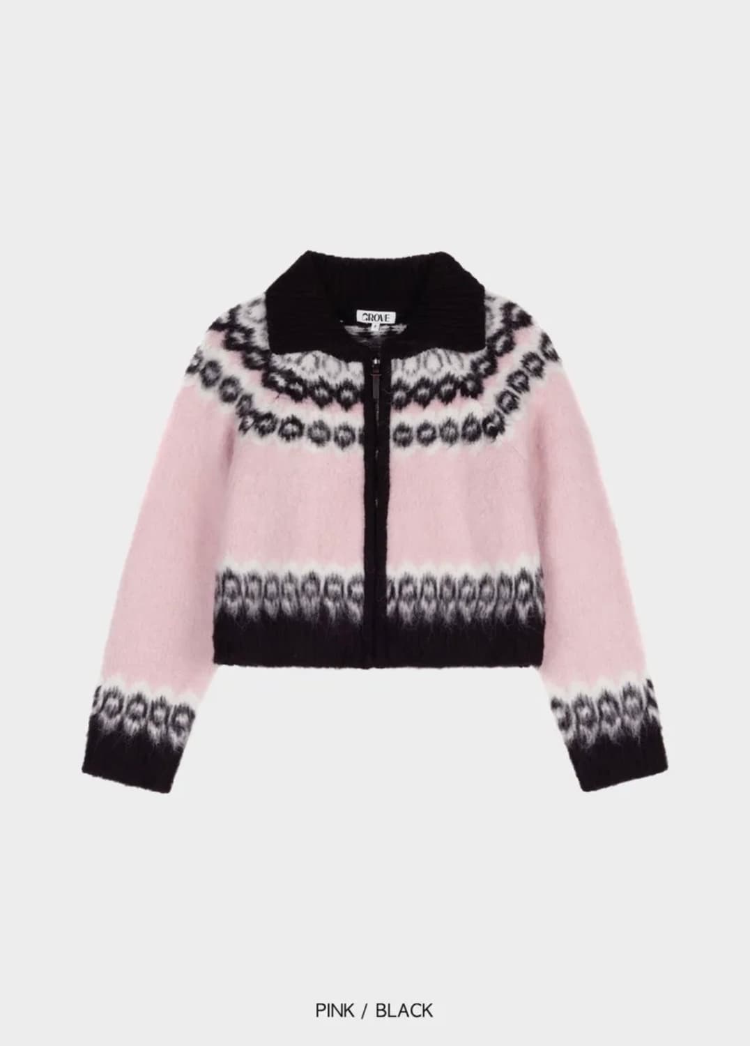 그로브 엘던 니트 집업 핑크 상품이미지1