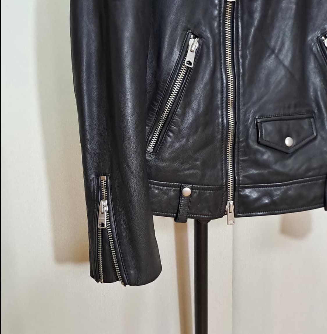 올세인츠 밀로 바이커 라이더 레더 가죽자켓 s 상품이미지4