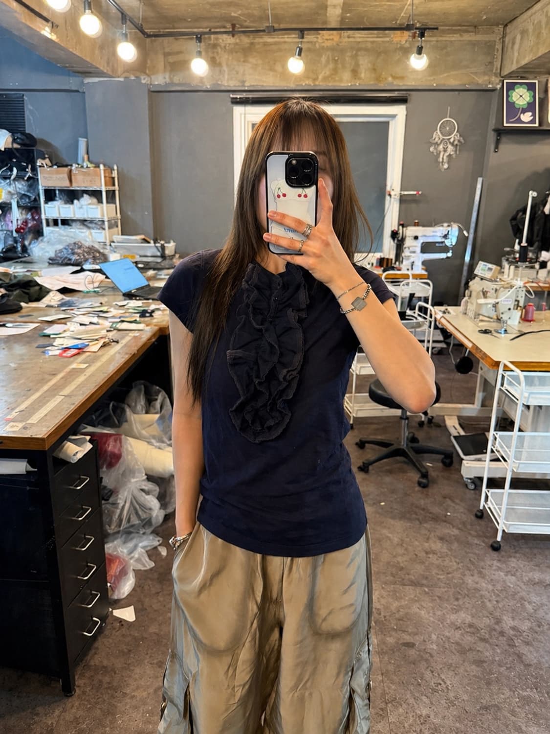 Ralph Lauren Ruffle Henley Tee 상품이미지2