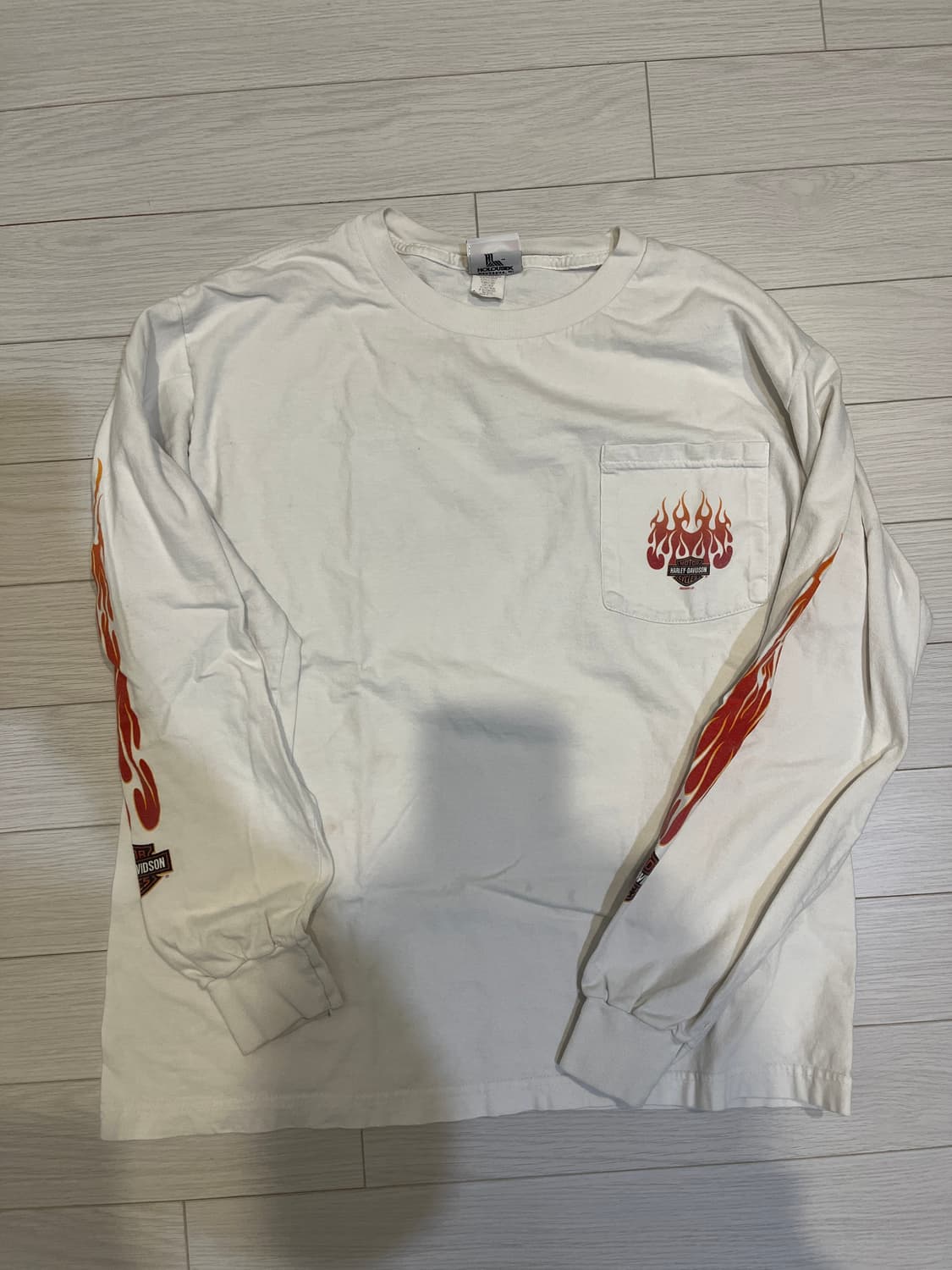 할리데이비슨 빈티지 롱슬리브 L 플레임 made in USA 상품이미지2