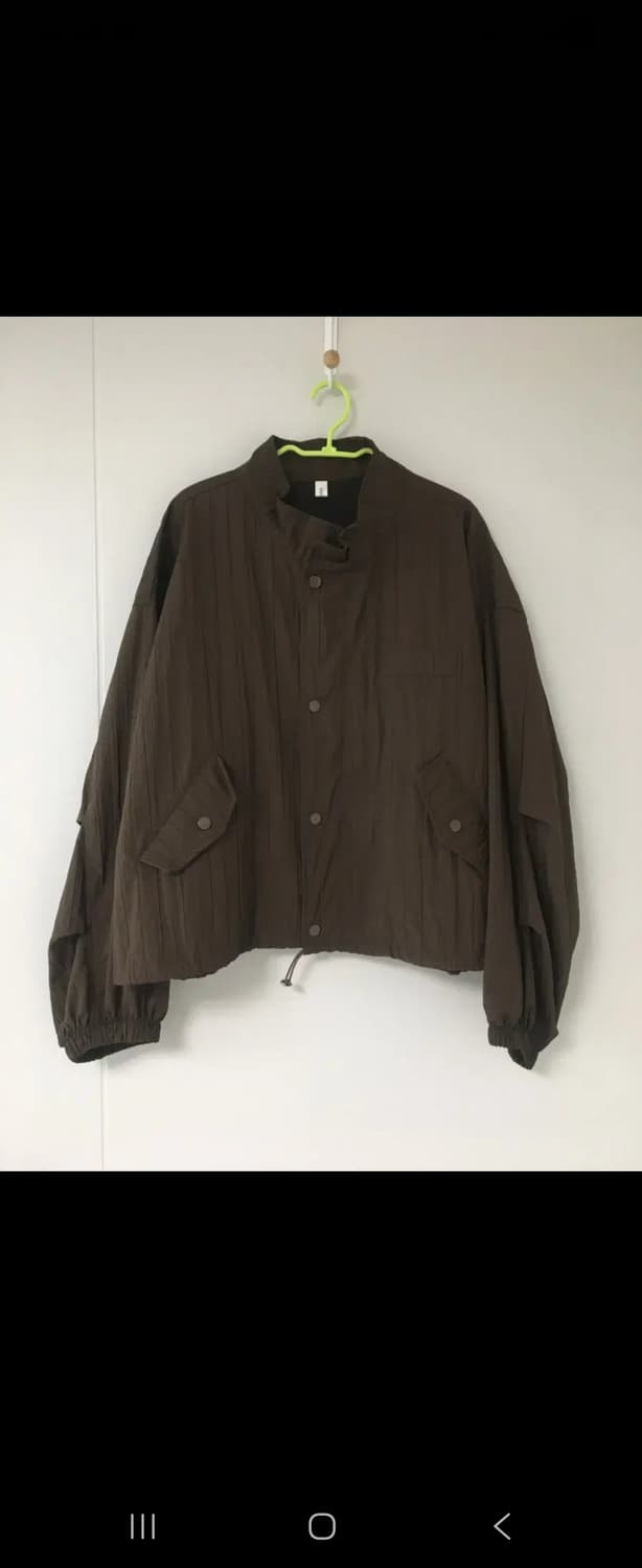 미리내로 브라운 레잉 숏 야상 점퍼 상품이미지3