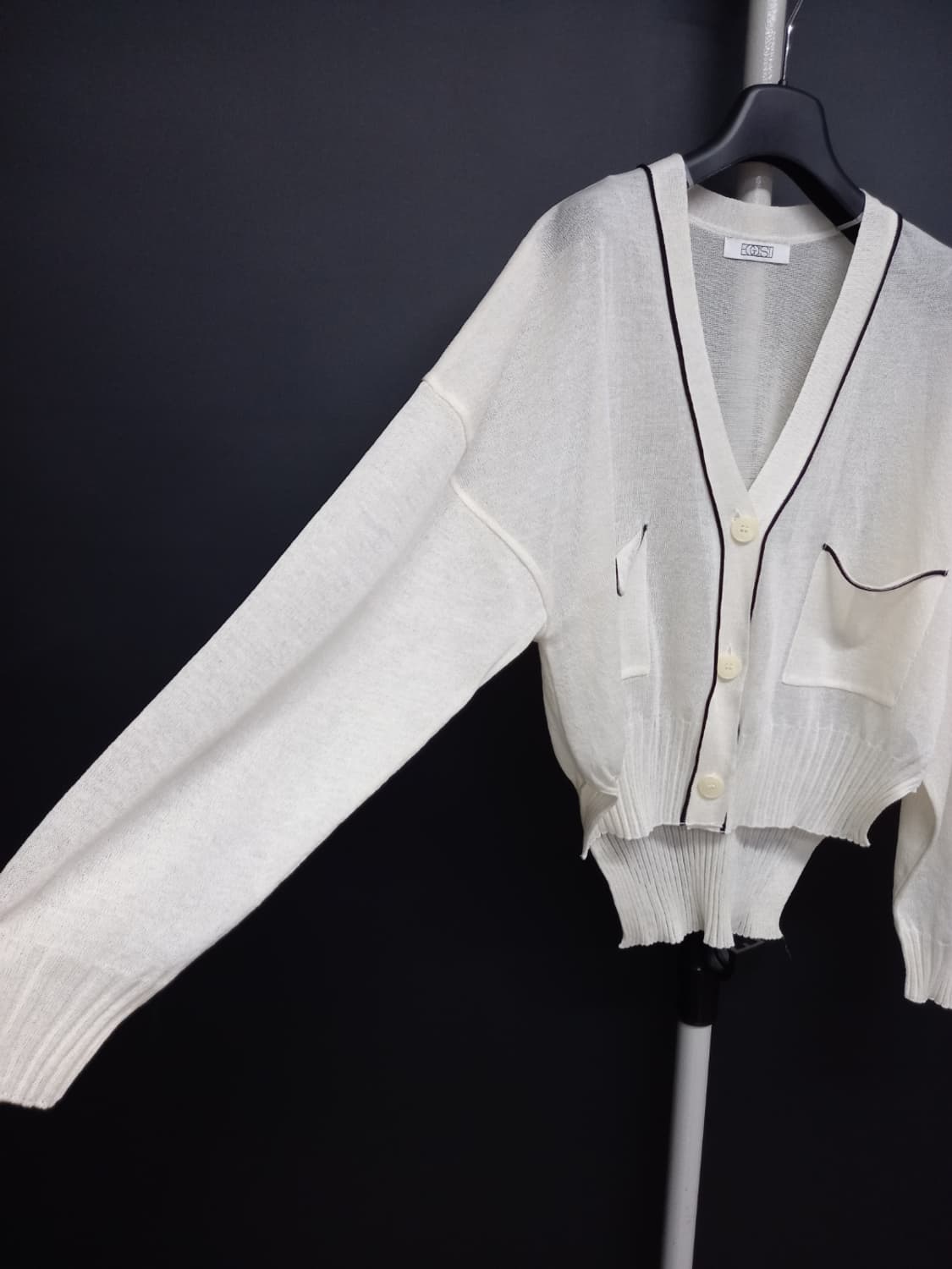 새 에고이스트 춘하추 폴리 언발 가디건 F 33-77 상품이미지3