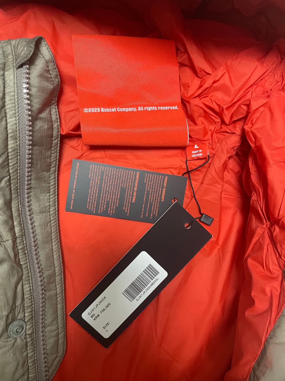 [L] 밥캣 우라노스 패딩자켓 베이지 상품이미지3