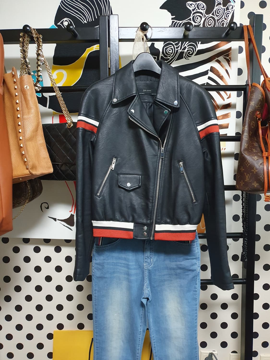 ZARA 자라 BASIC 블랙 가죽 자켓 M 상품이미지1