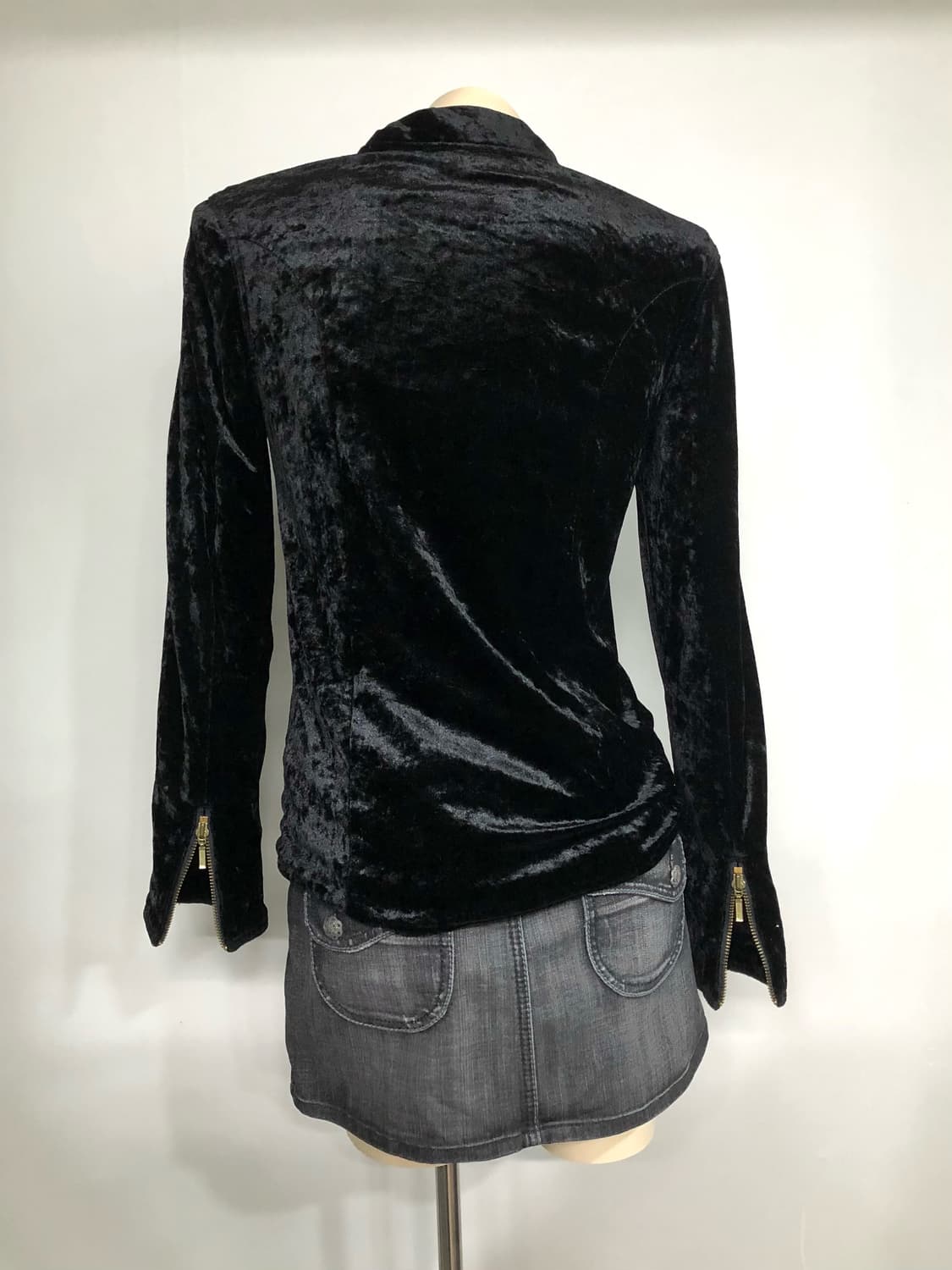  black velvet zip up jacket 상품이미지5