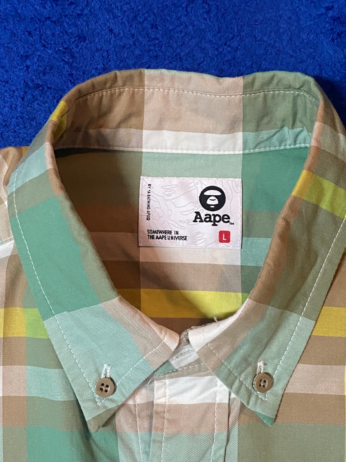 AAPE 에이프 바이 베이프 로고 자수 반팔 셔츠 L 상품이미지4
