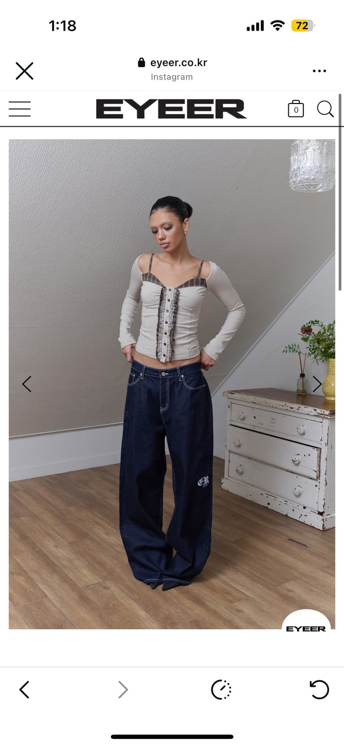 EYEER 체크패턴레이어드 롱슬리브 상품이미지1