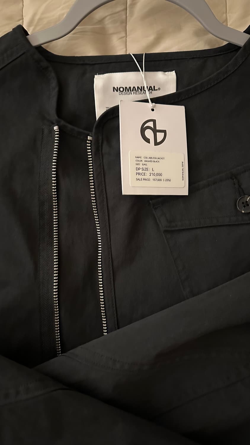 노매뉴얼 COLLARLESS JACKET - WASHED BLACK 상품이미지2