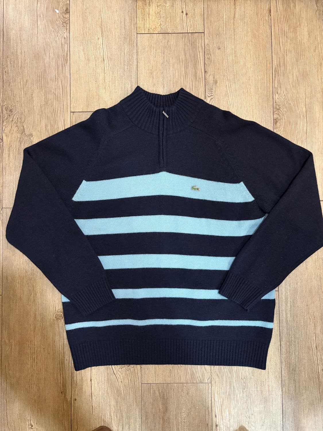 105) 라코스테 스트라이프 니트집업 상품이미지1