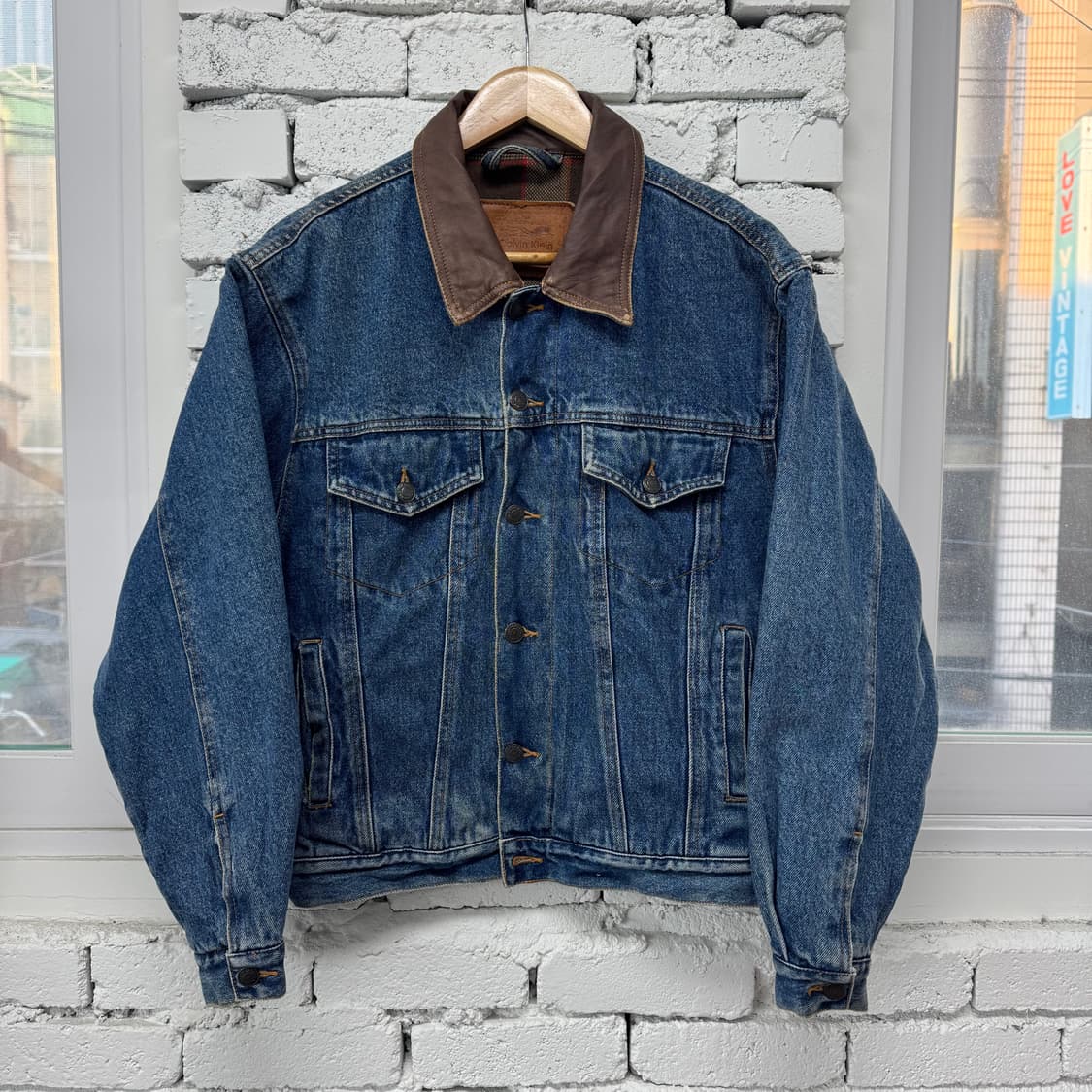 캘빈클라인 레더넥 데님자켓  상품이미지1