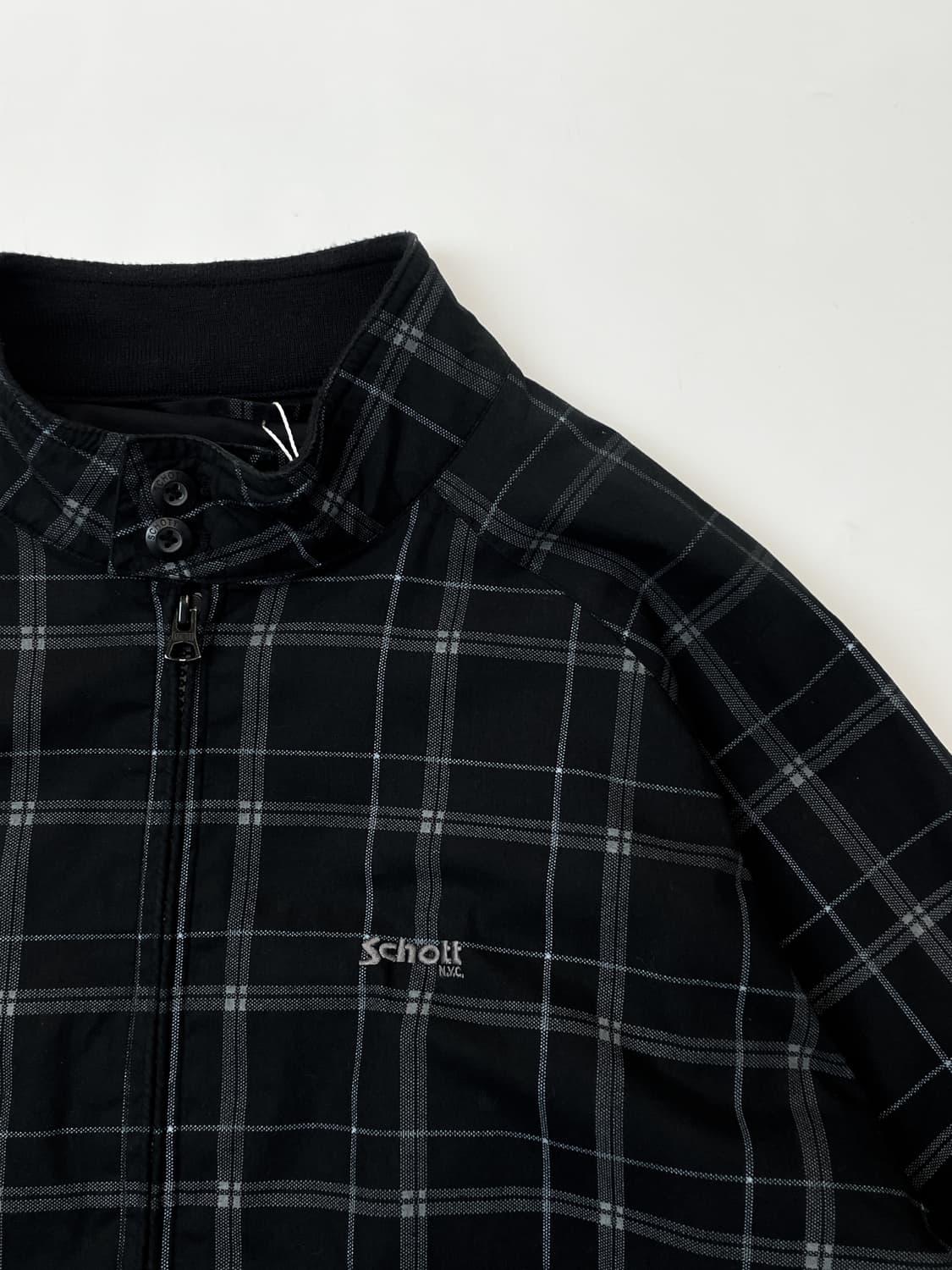 쇼트 뉴욕 체크 집업 블루종 자켓 상품이미지3