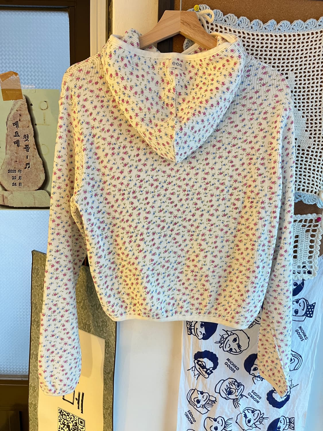 꽃무늬 와플 후드티 + 로제트 세트 🧇 상품이미지3