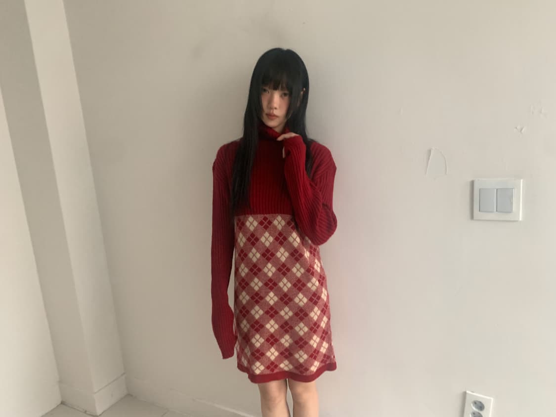 Caroline Turtle Neck Knit Dress 상품이미지5