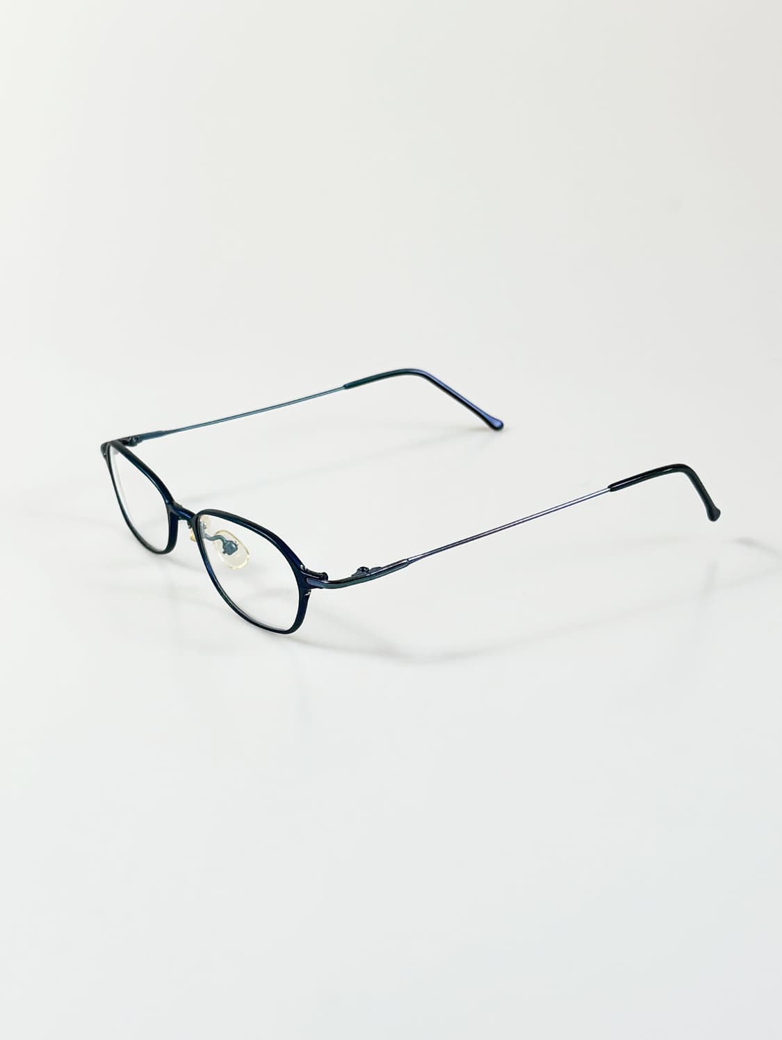 90s 네이비 슬림 오벌 메탈 프레임 빈티지 안경 상품이미지3