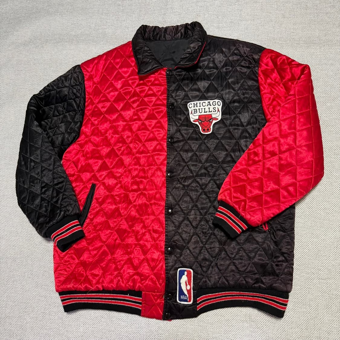 NBA 빈티지 시카고 불스 빅로고 퀄팅 자켓 상품이미지1