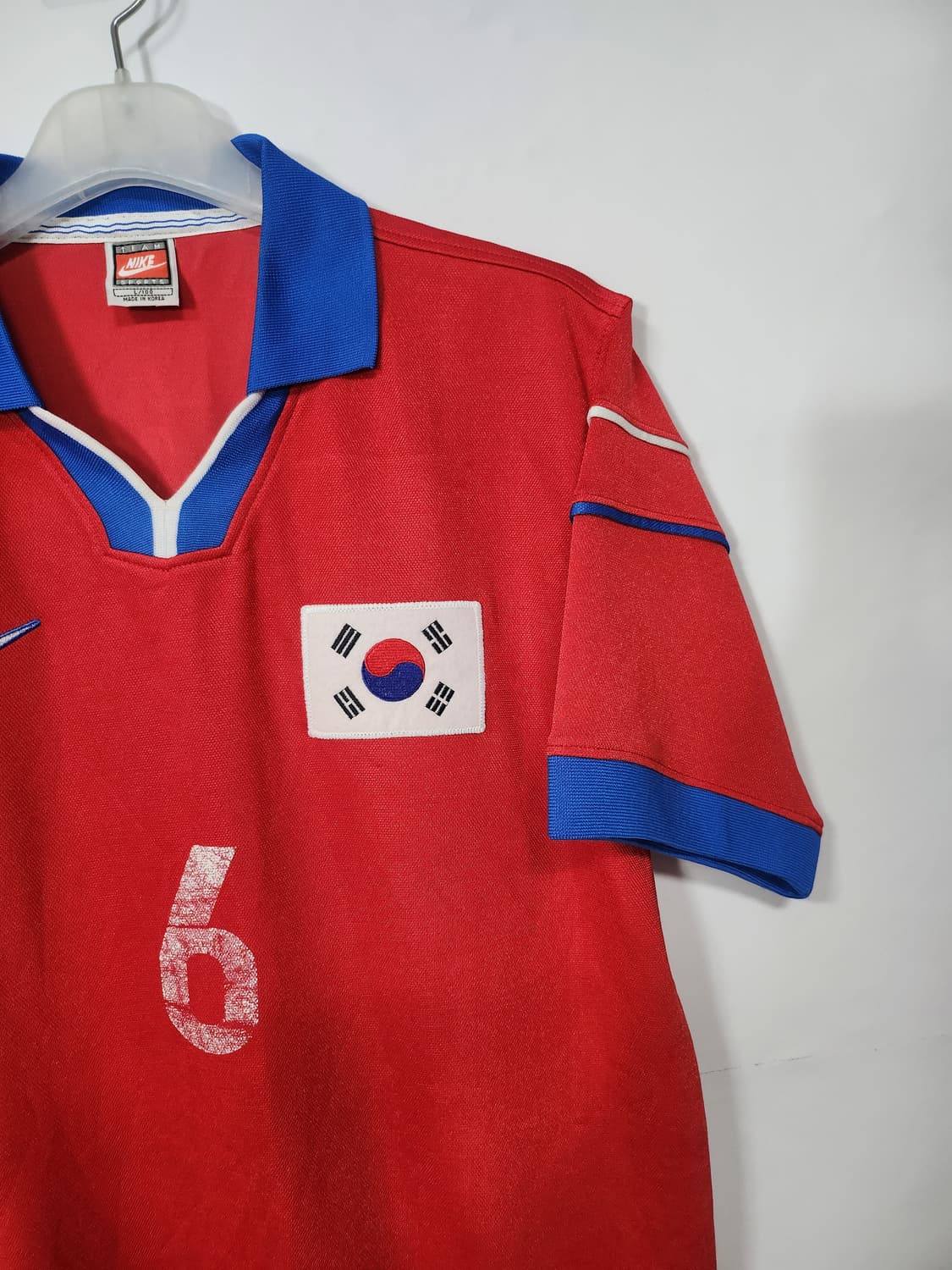 (레어품)나이키 1998 한국 홈 유상철 마킹 유니폼 100 L 상품이미지4